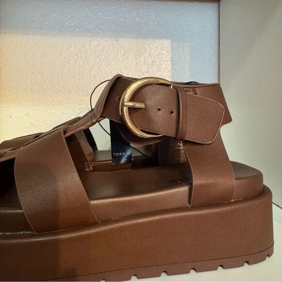 Torrid Platform Gladiator Sandals Chunky Fisherman Brown Ankle Strap Sandals - Picture 9 of 15